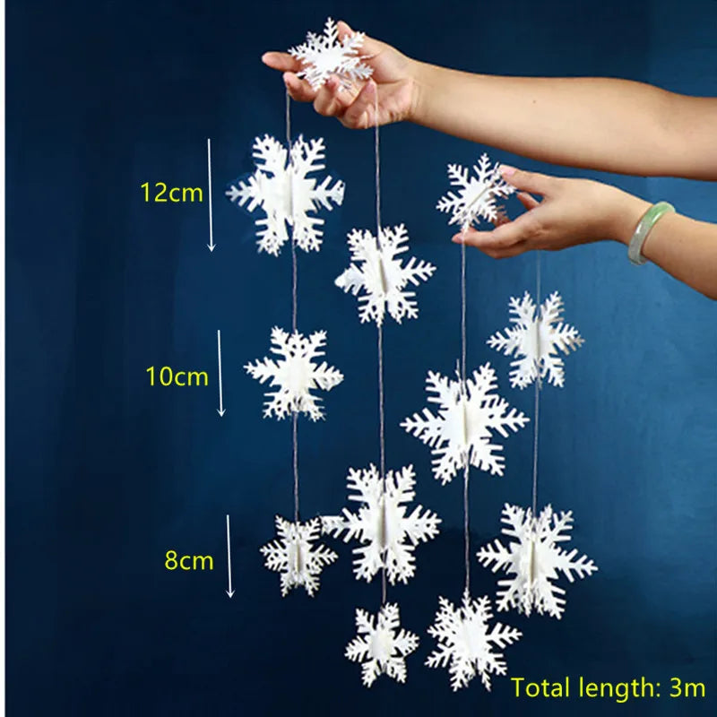 Giant Snowflakes Garland Hanging for Frozen Christmas Party Decoration