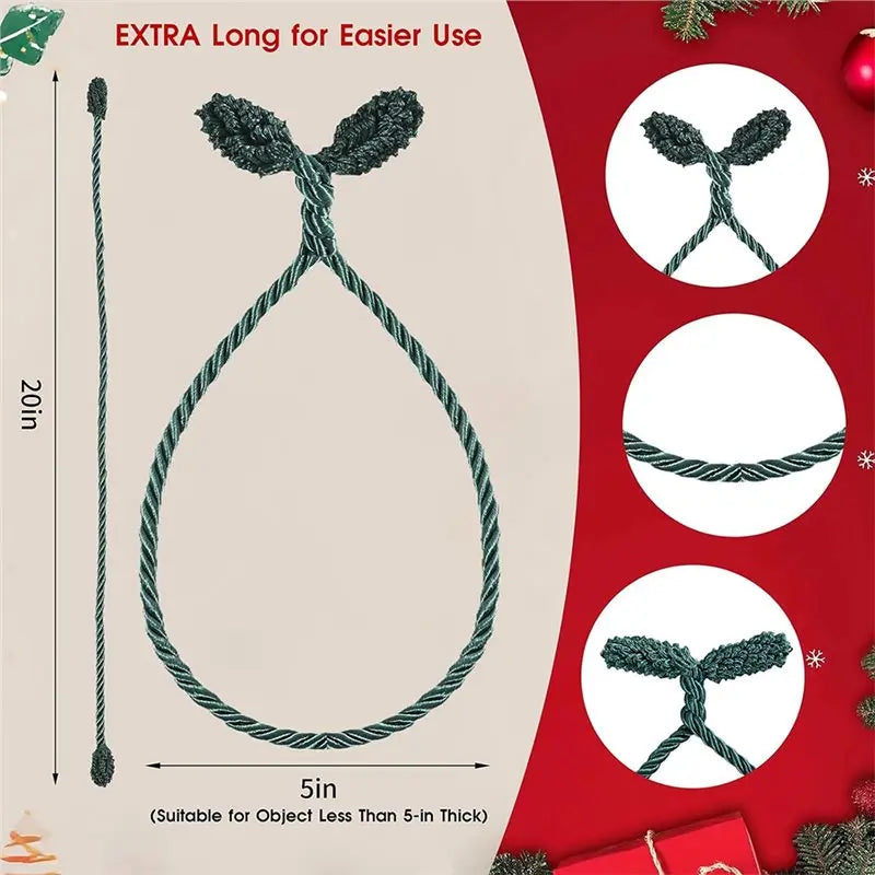 20-Inch Long Flexible& Reusable Twist Ties 16-Pack Christmas Garland Ties