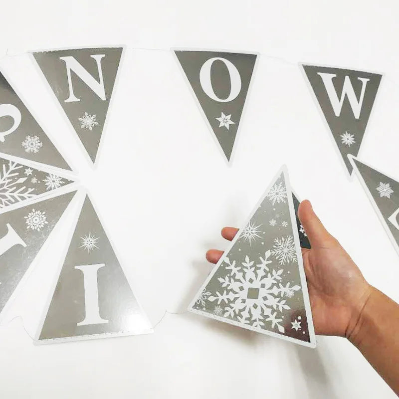 Giant Snowflakes Garland Hanging for Frozen Christmas Party Decoration