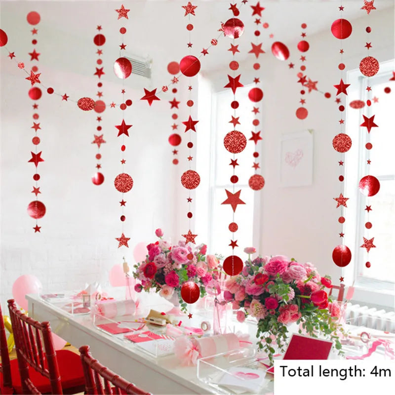 Giant Snowflakes Garland Hanging for Frozen Christmas Party Decoration