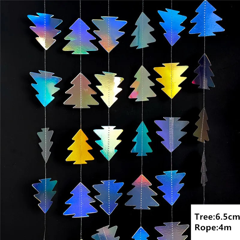 Giant Snowflakes Garland Hanging for Frozen Christmas Party Decoration