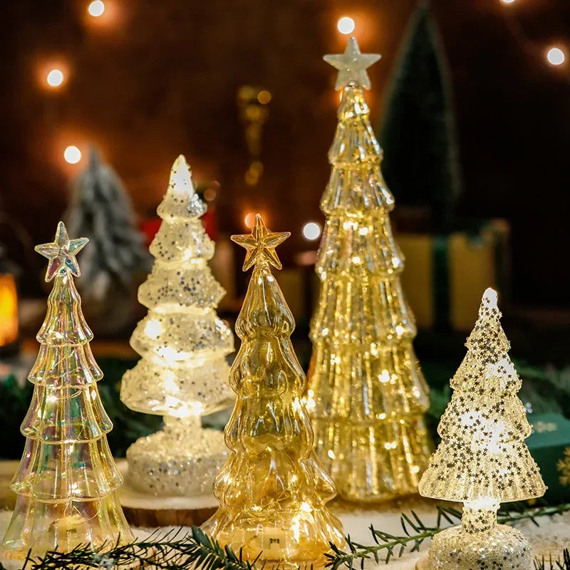 Glowing Glass Christmas Tree Ornaments