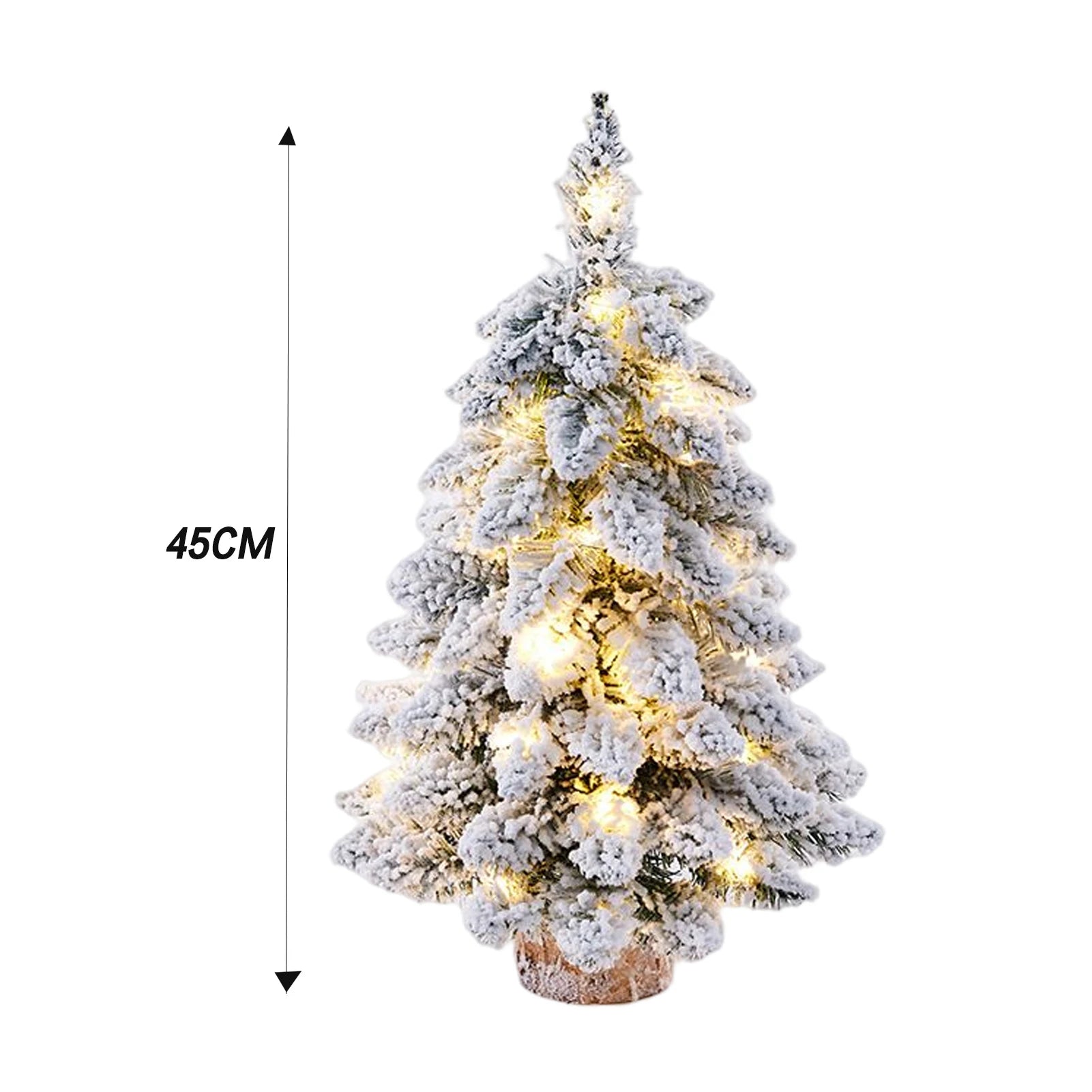 45cm Mini Christmas Tree with Snowflakes Flocked Tabletop Decor