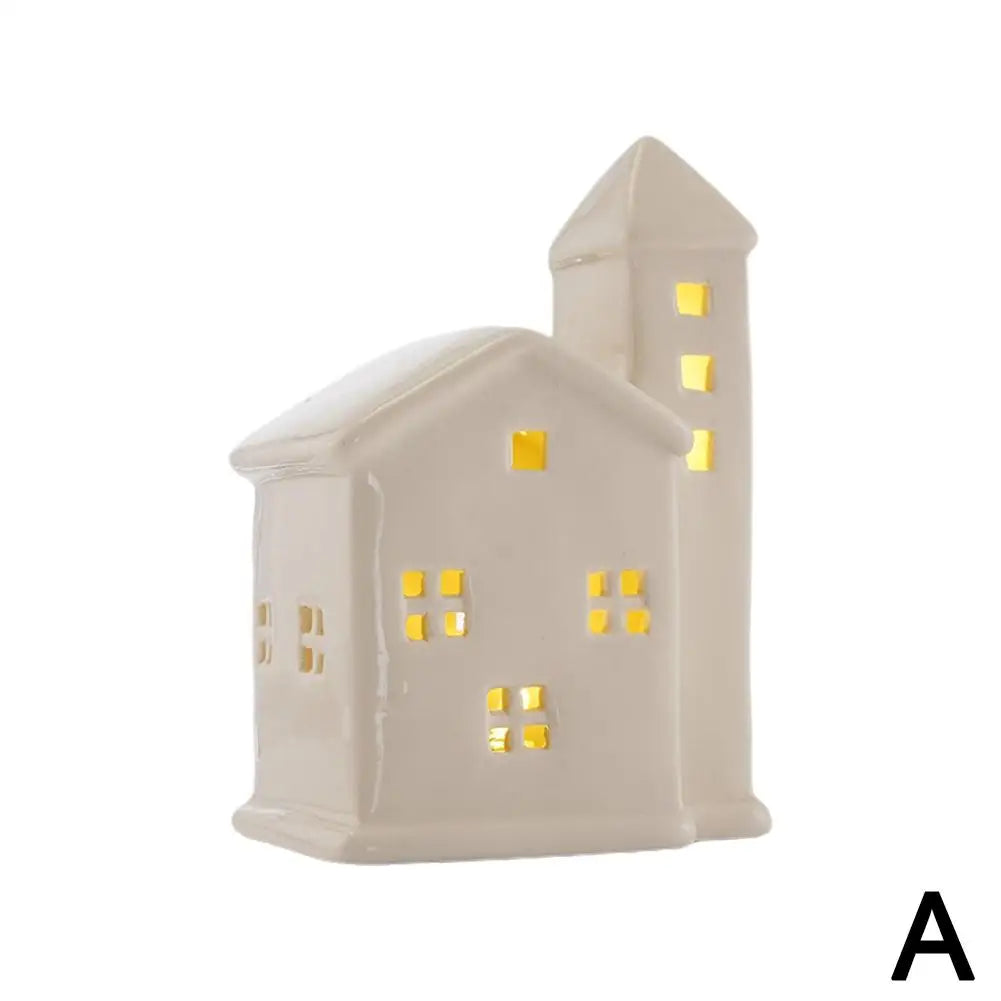 Christmas Tree House Ceramic Ornament
