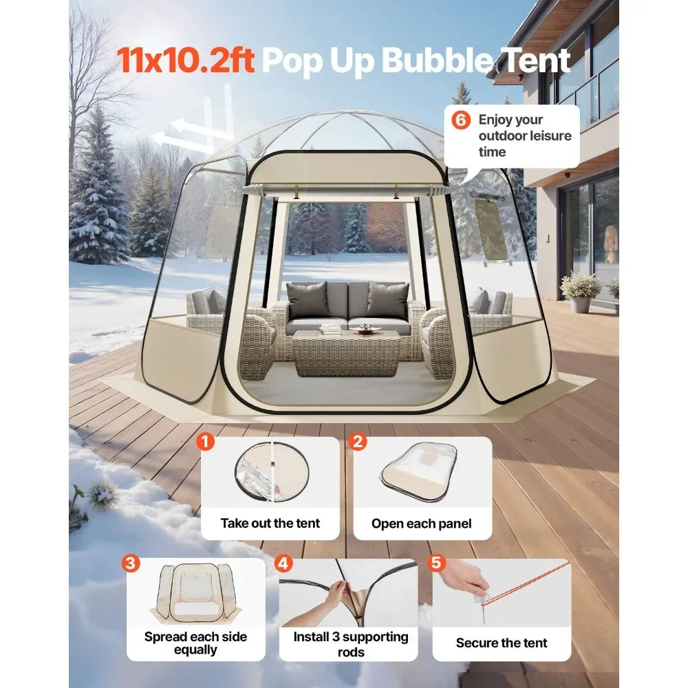 Clear Bubble Tent' Weatherproof 8-10 Person Tent