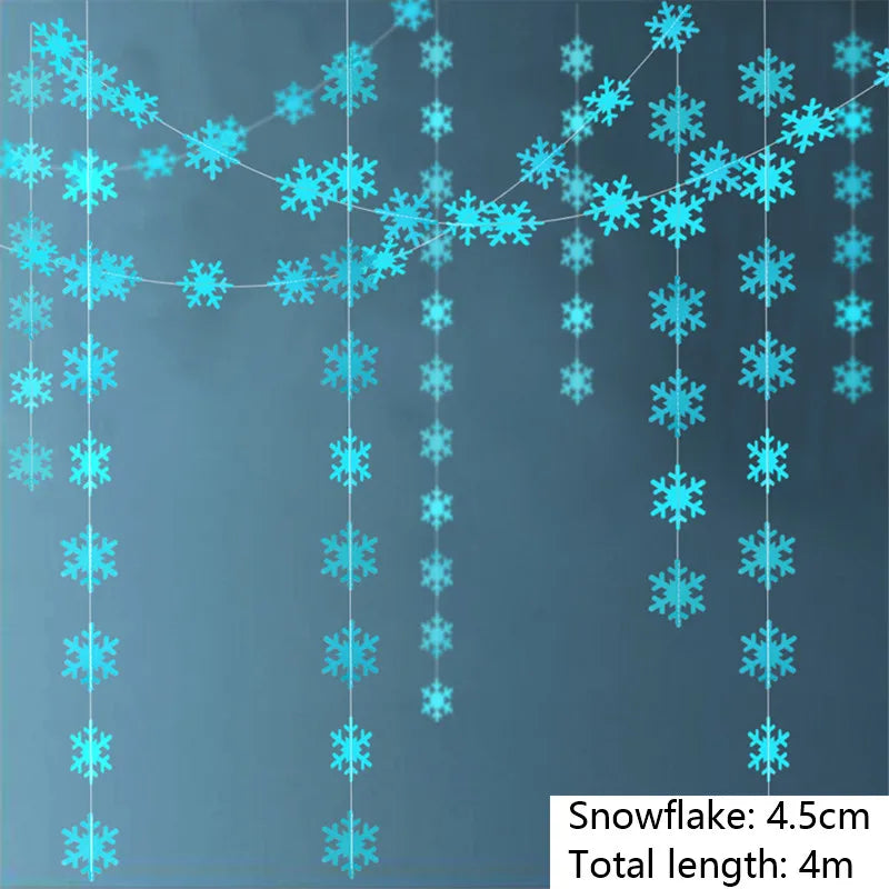 Giant Snowflakes Garland Hanging for Frozen Christmas Party Decoration