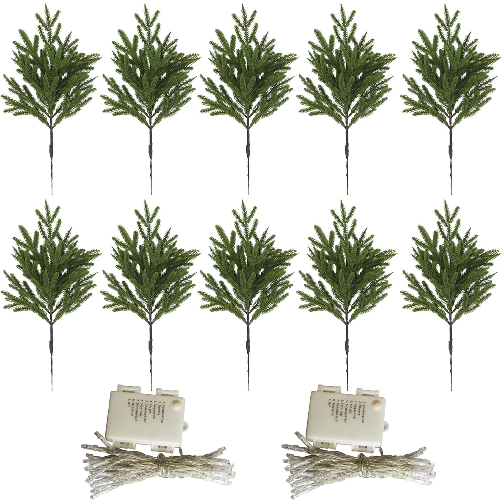 Lighted Norfolk Pine Branches