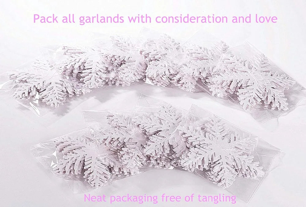 Giant Snowflakes Garland Hanging for Frozen Christmas Party Decoration