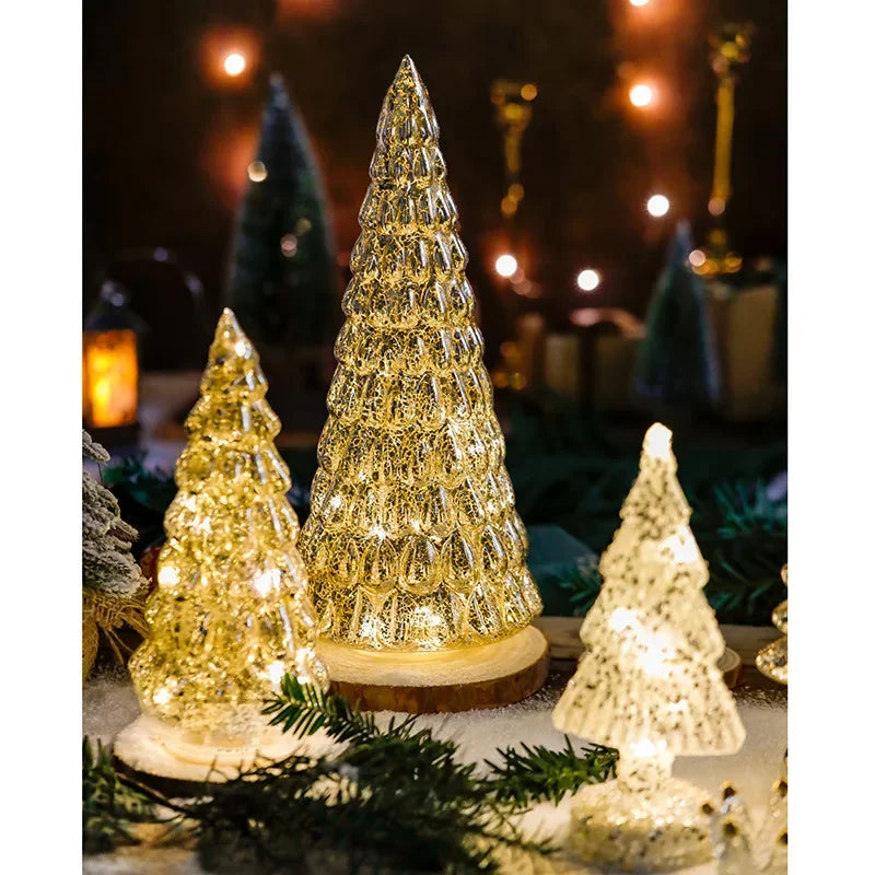 Glowing Glass Christmas Tree Ornaments